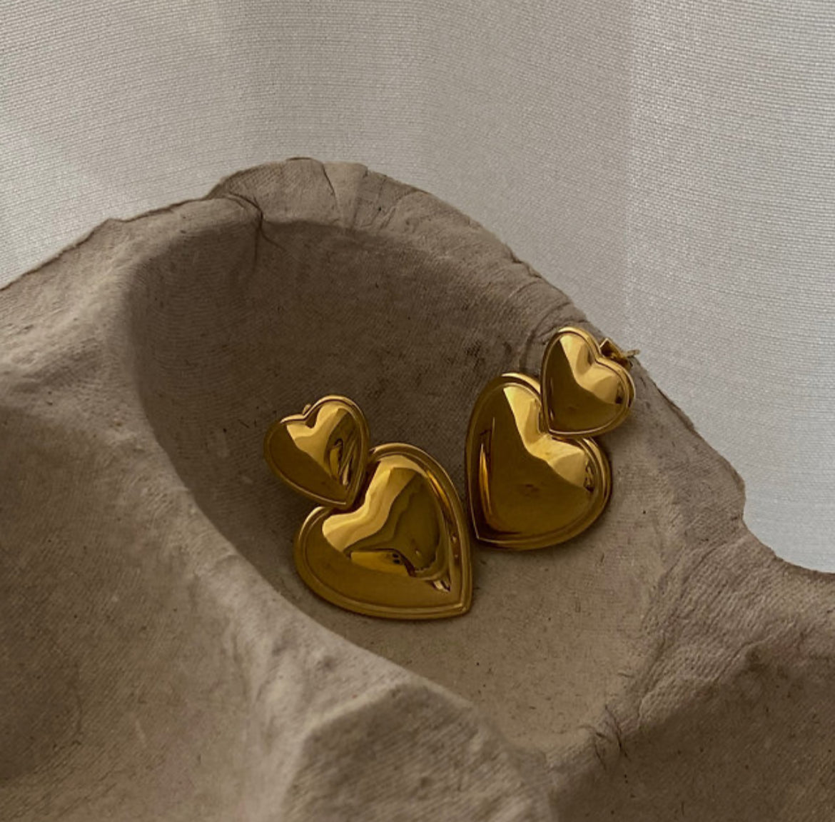 Double heart earrings