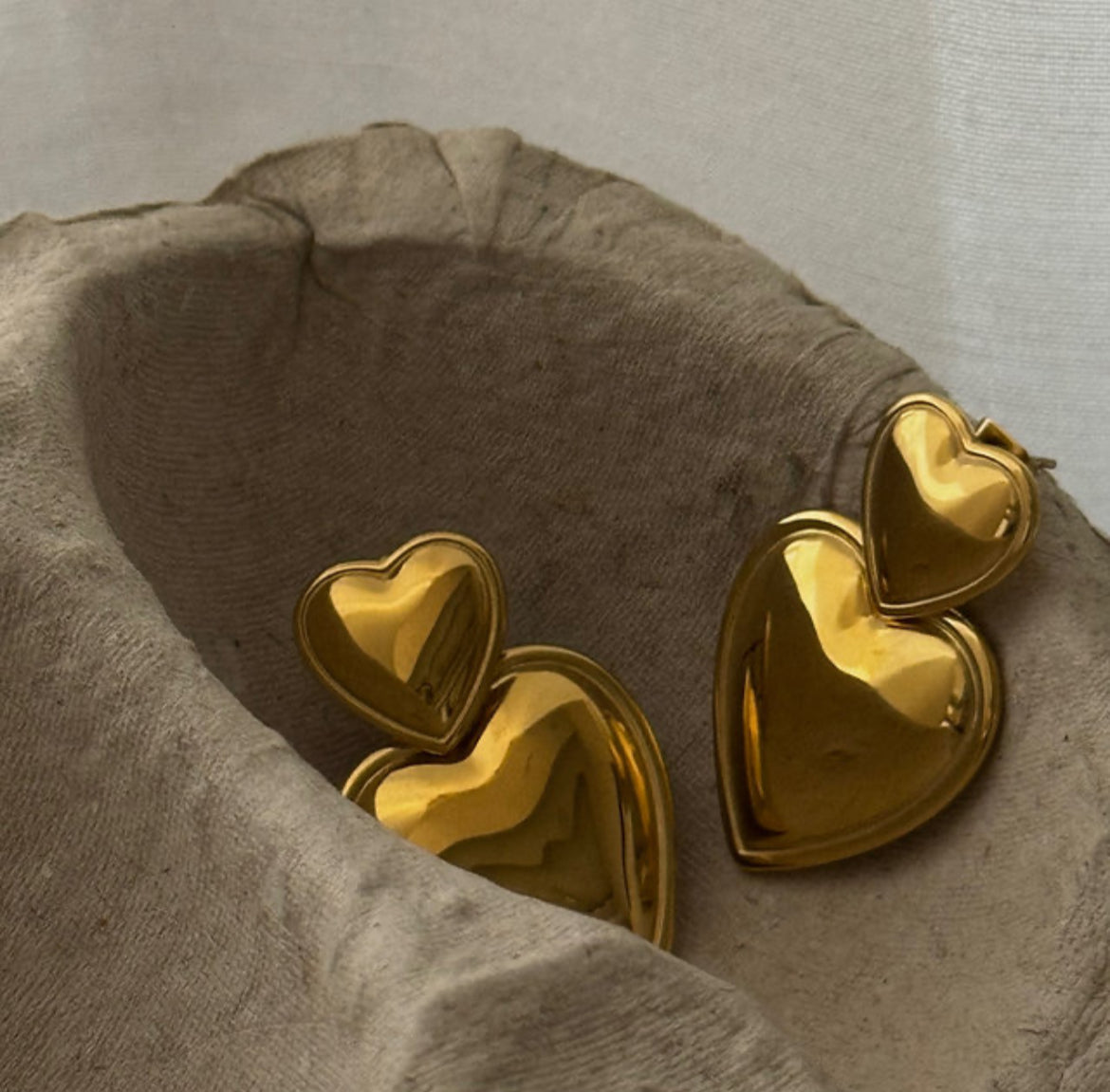 Double heart earrings