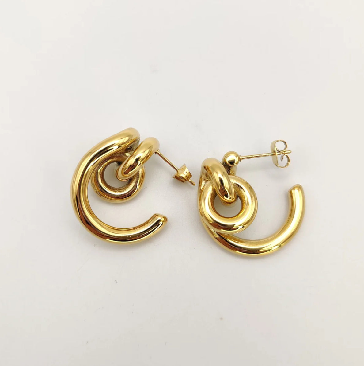 Tangled loop earrings