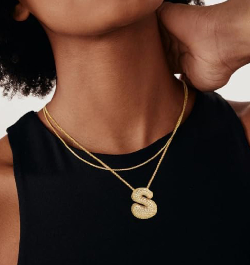 Iced initial necklace