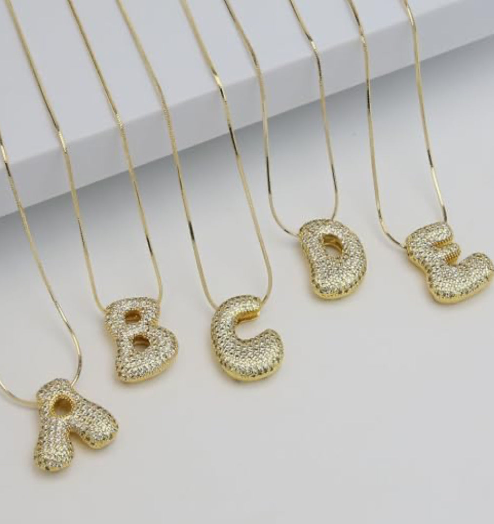 Iced initial necklace