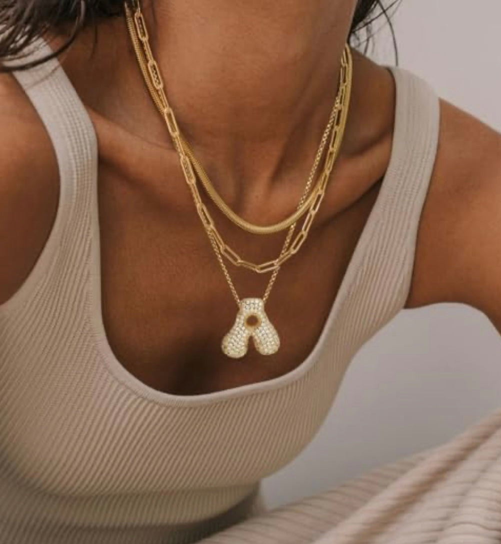 Iced initial necklace