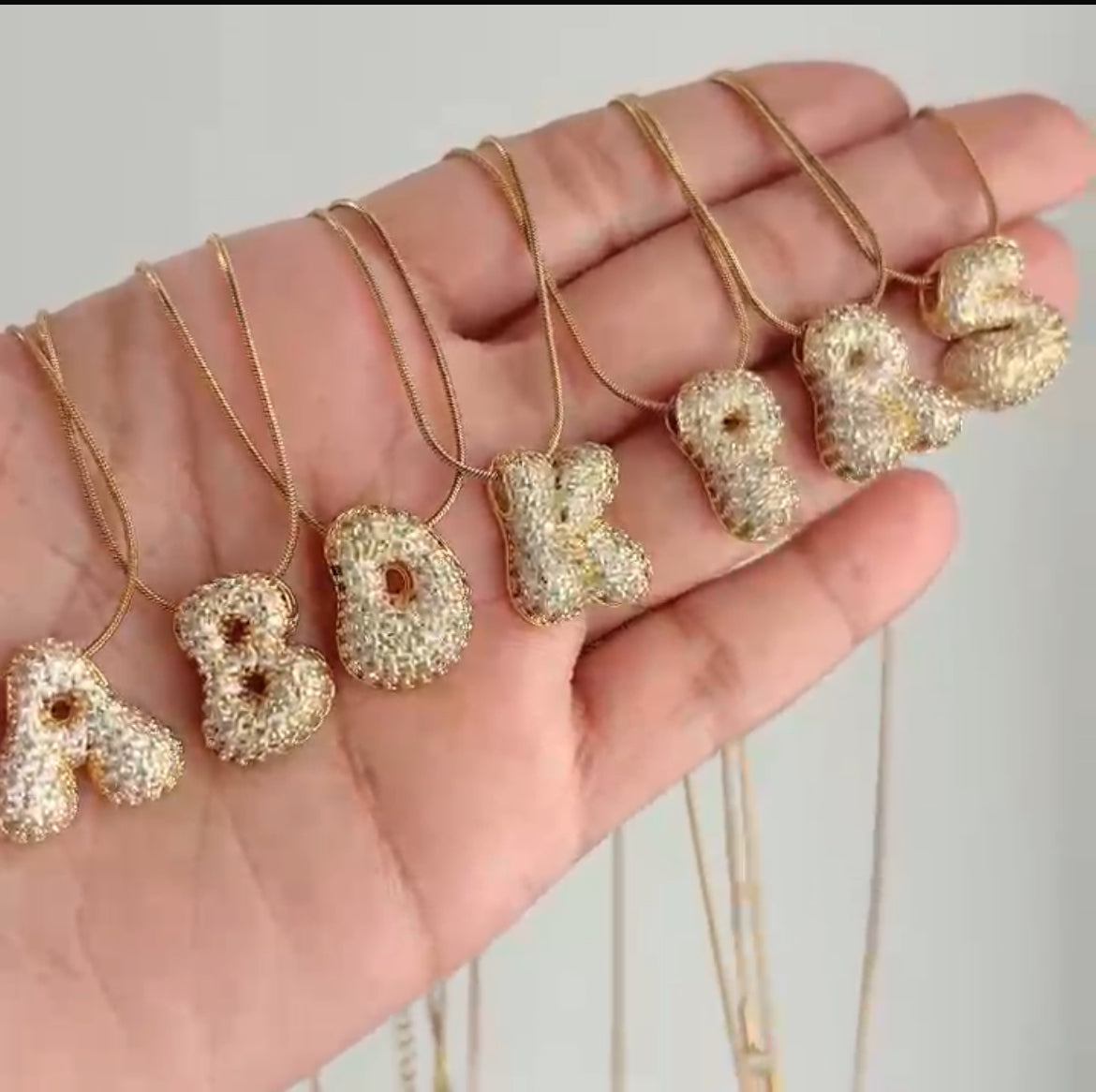 Iced initial necklace