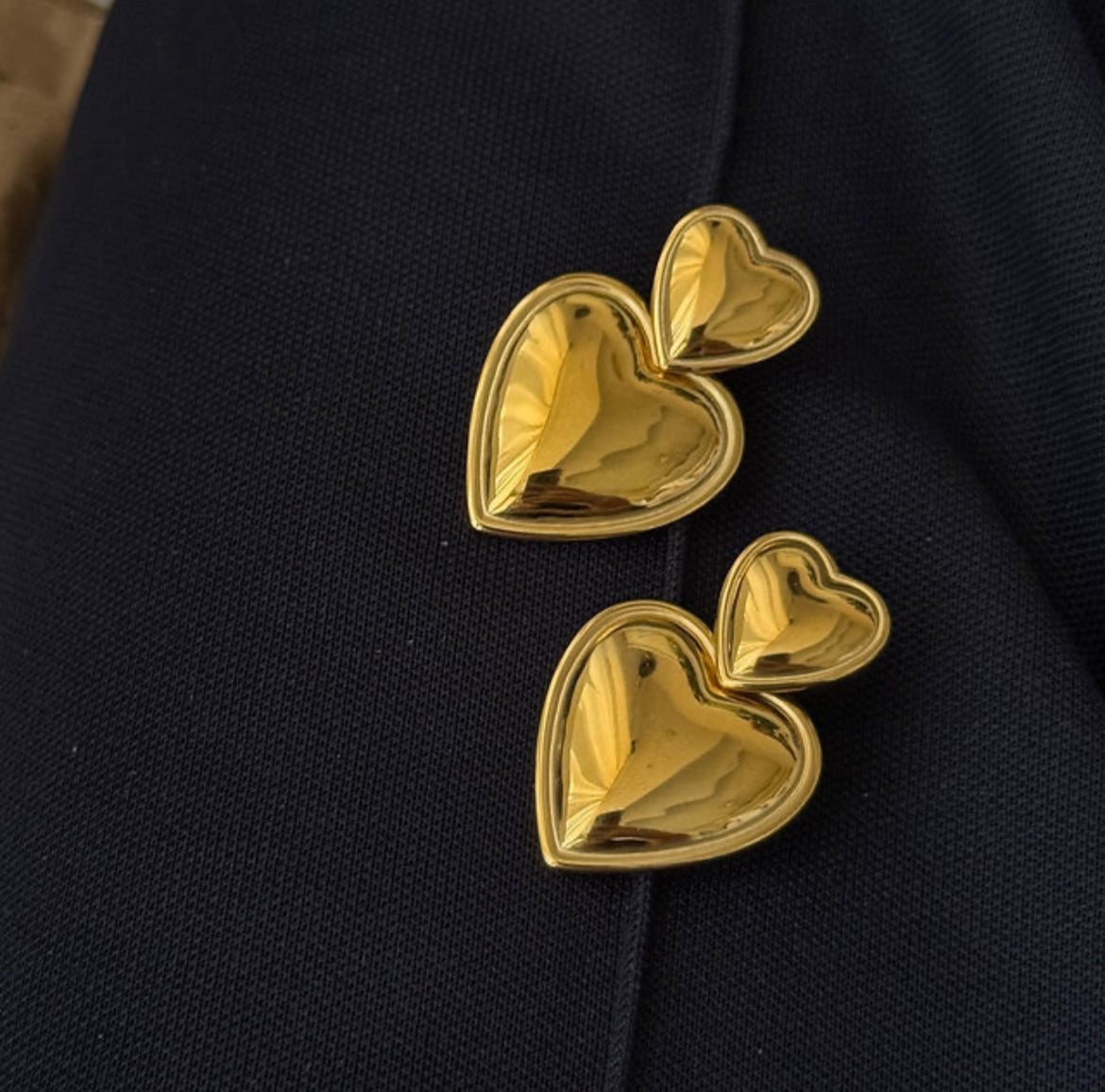 Double heart earrings