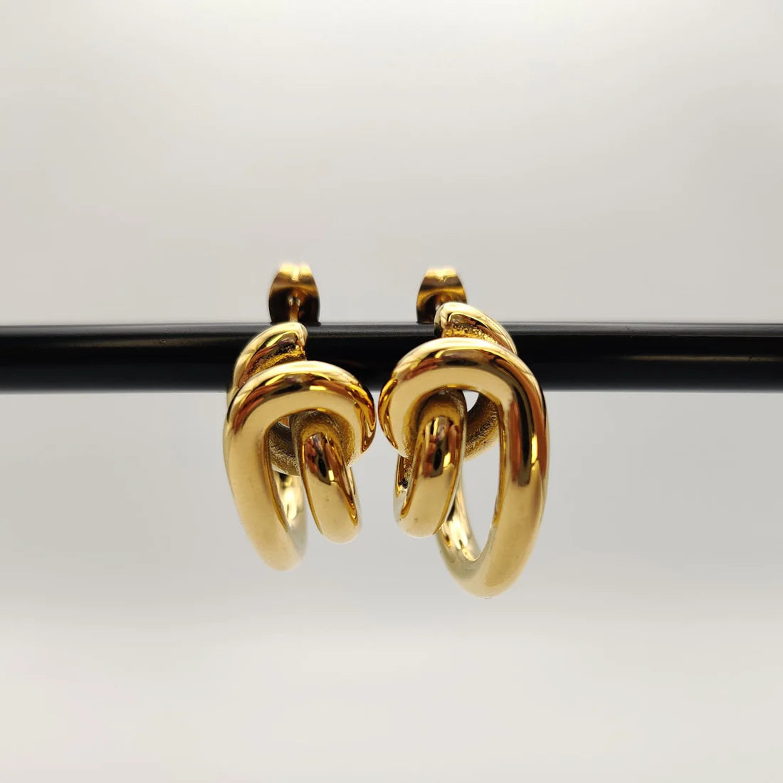 Tangled loop earrings