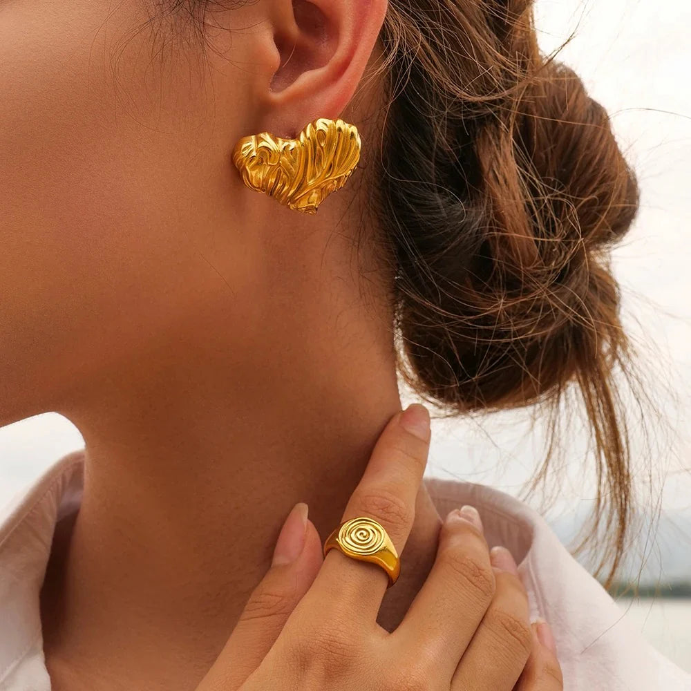 Heart of gold earrings