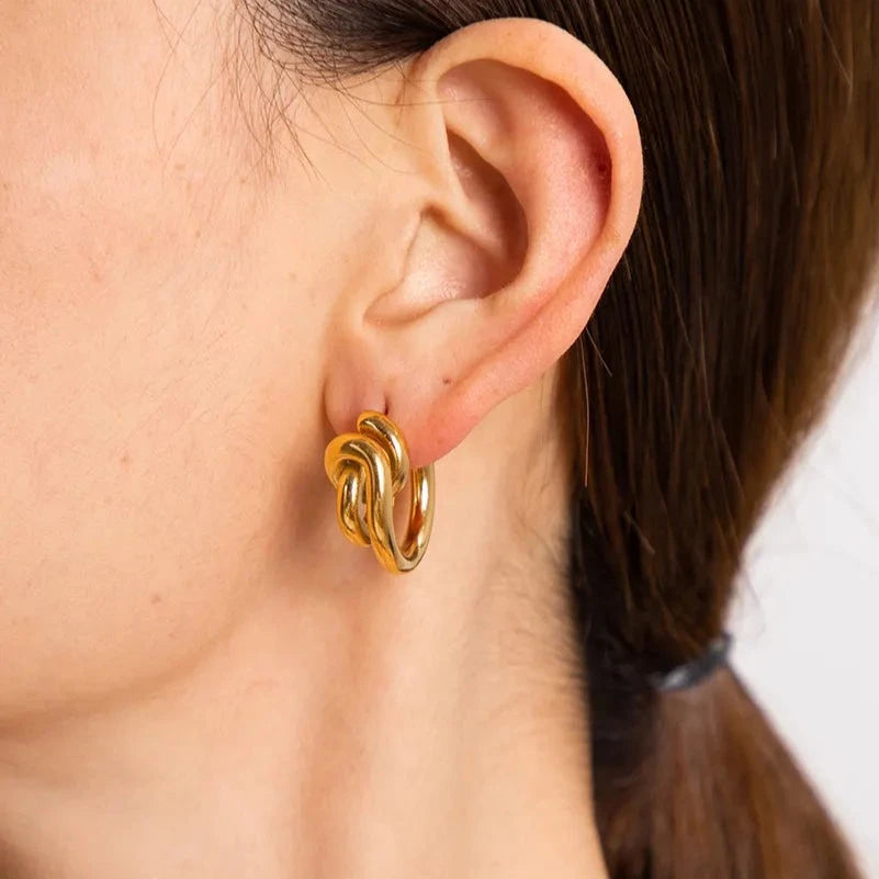Tangled loop earrings