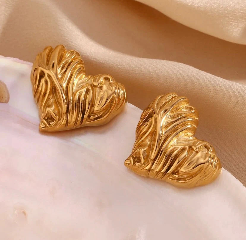 Heart of gold earrings