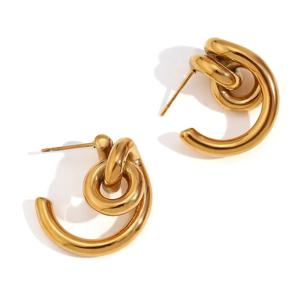 Tangled loop earrings