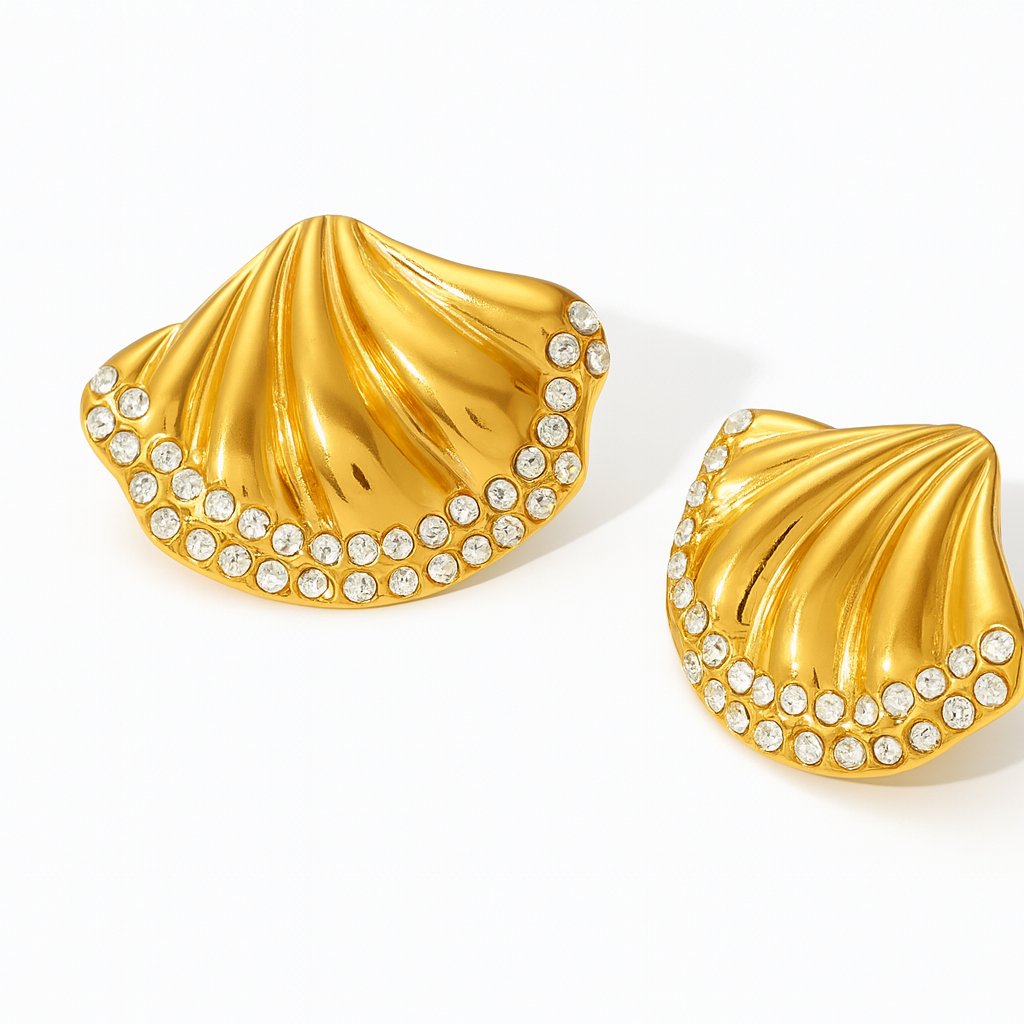 Shell Earrings-18K gold-plated