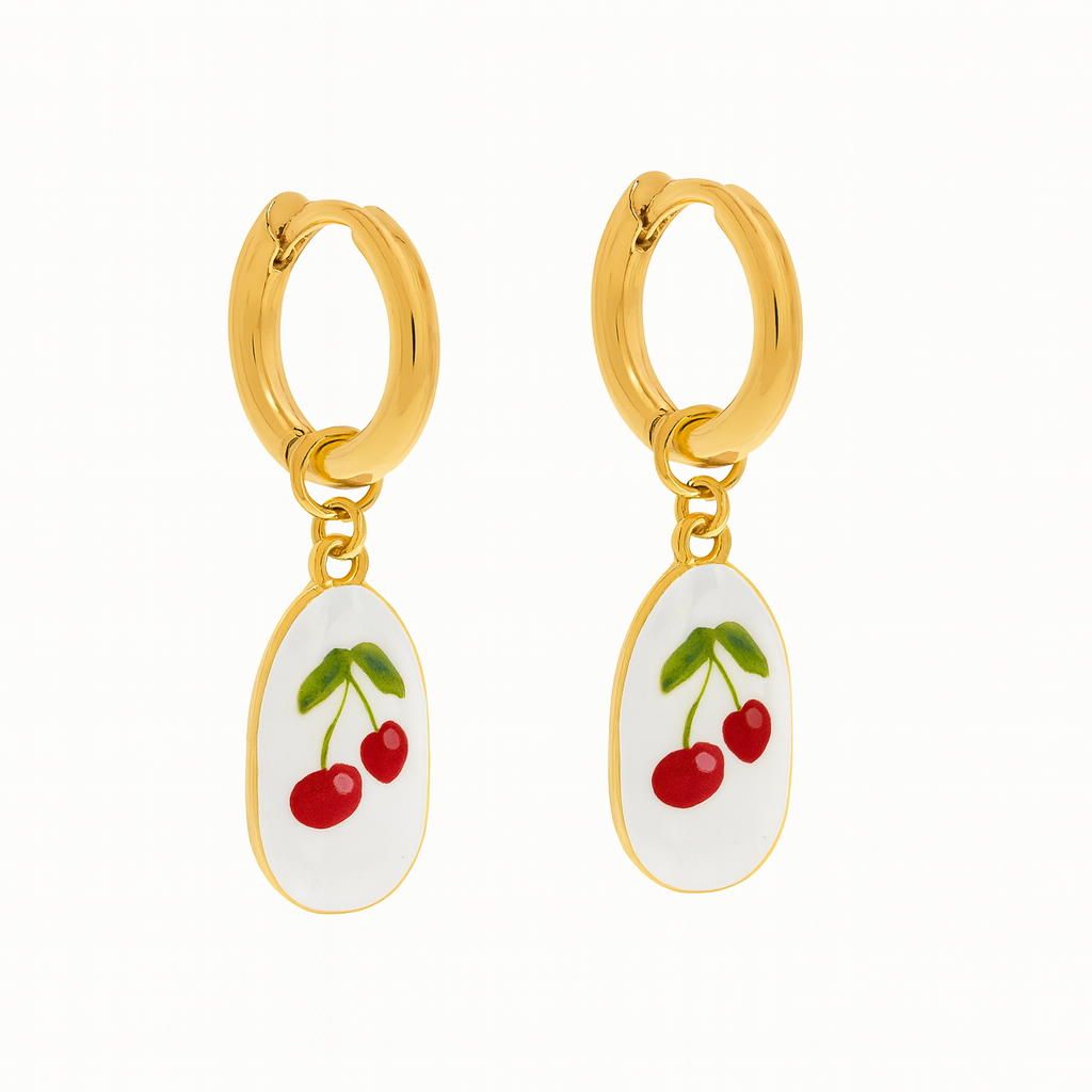 The charm huggsies (cherry)-18K gold-plated